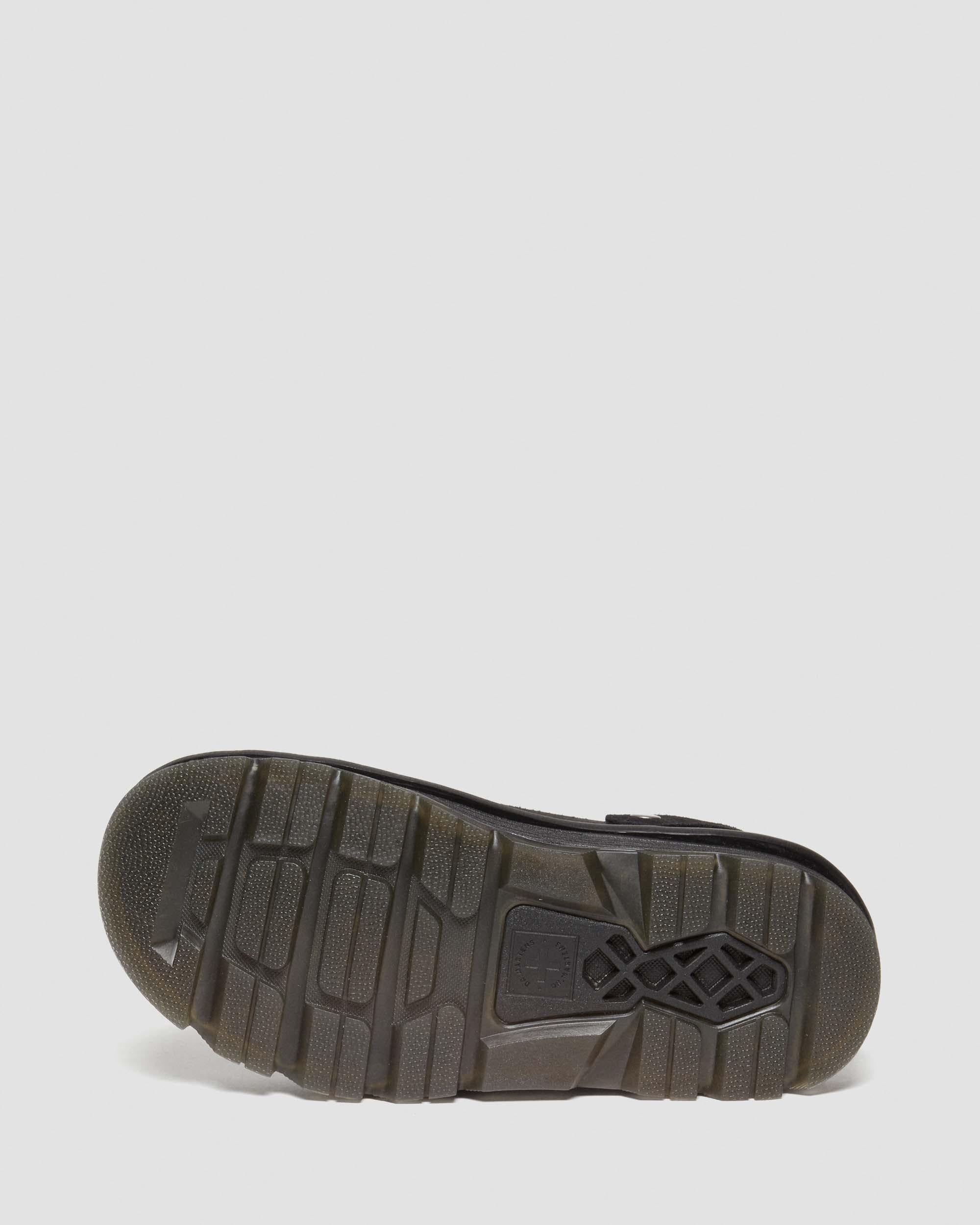 Zebzag Suede Casual Slingback Platform Mules in Black