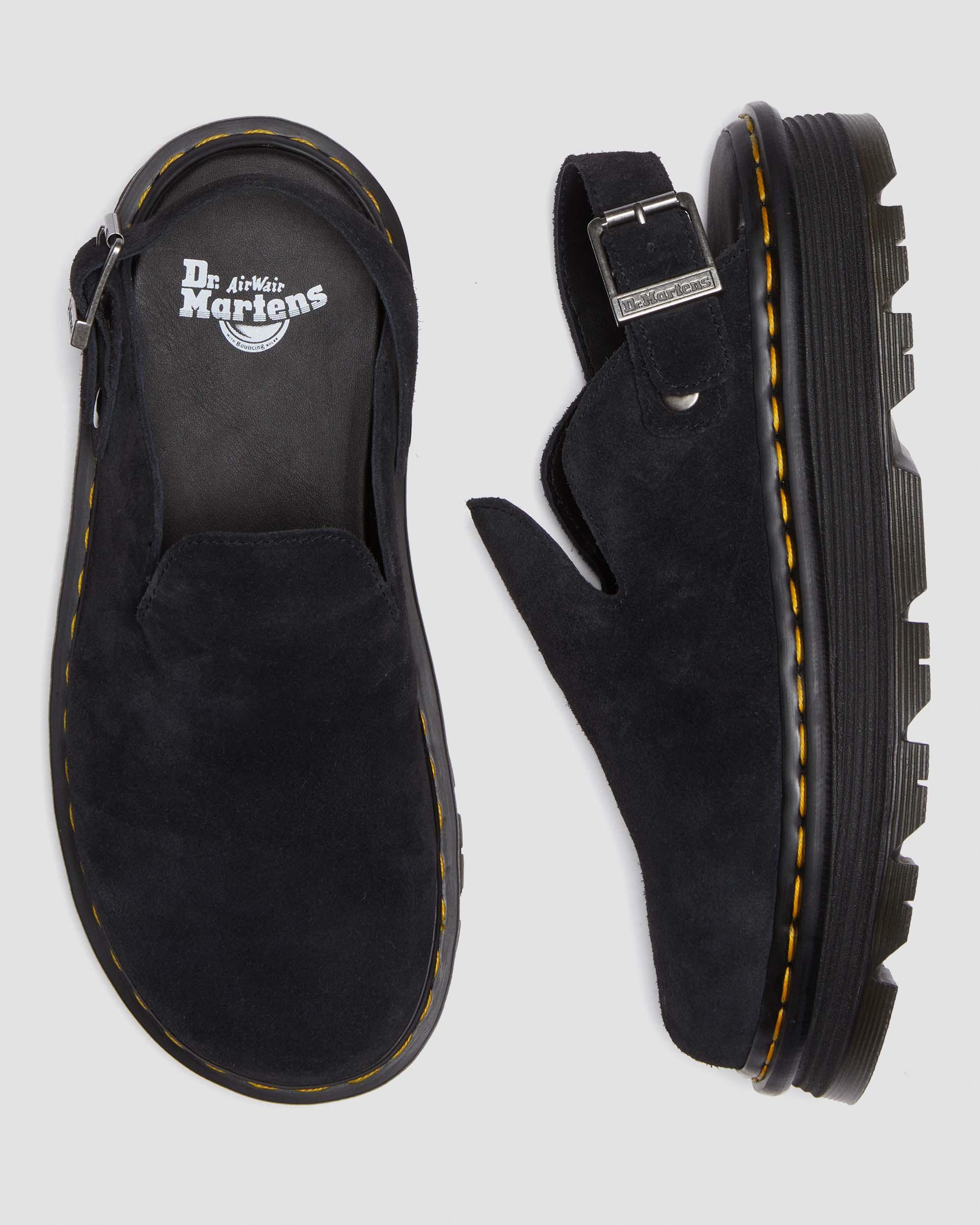 Zebzag Suede Casual Slingback Platform Mules in Black