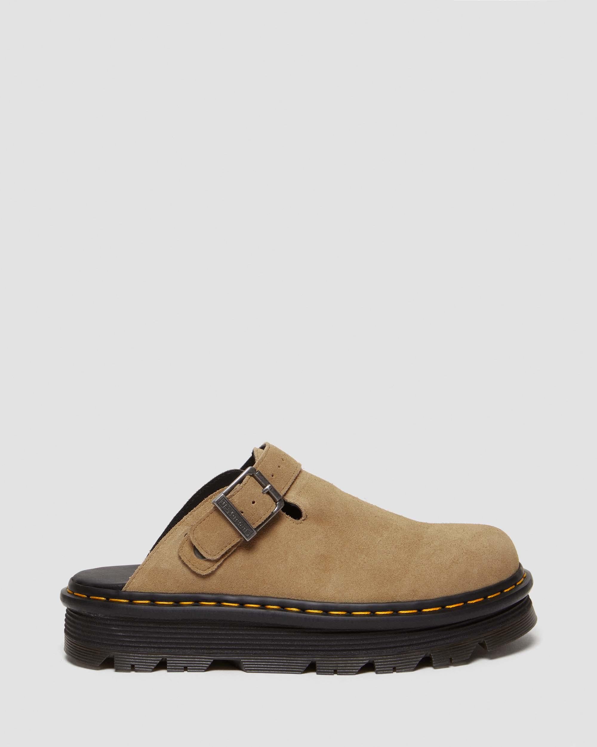 Zebzag Suede Casual Slingback Platform Mules in Savannah Tan