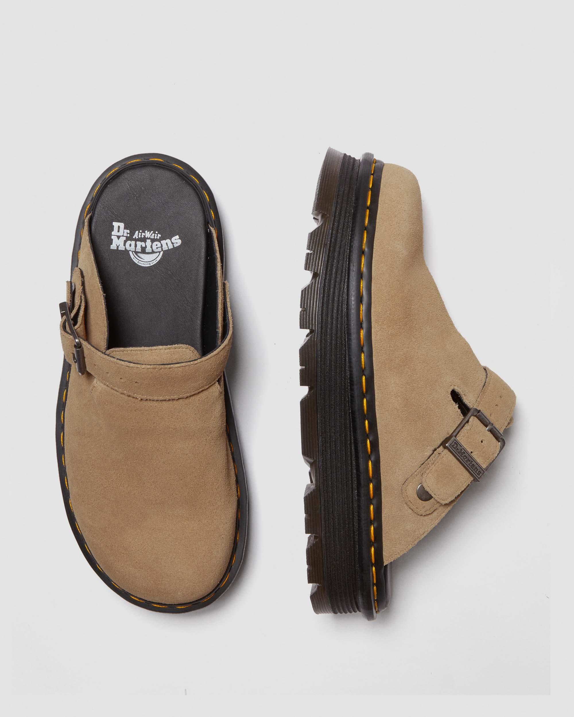Zebzag Suede Casual Slingback Platform Mules in Savannah Tan