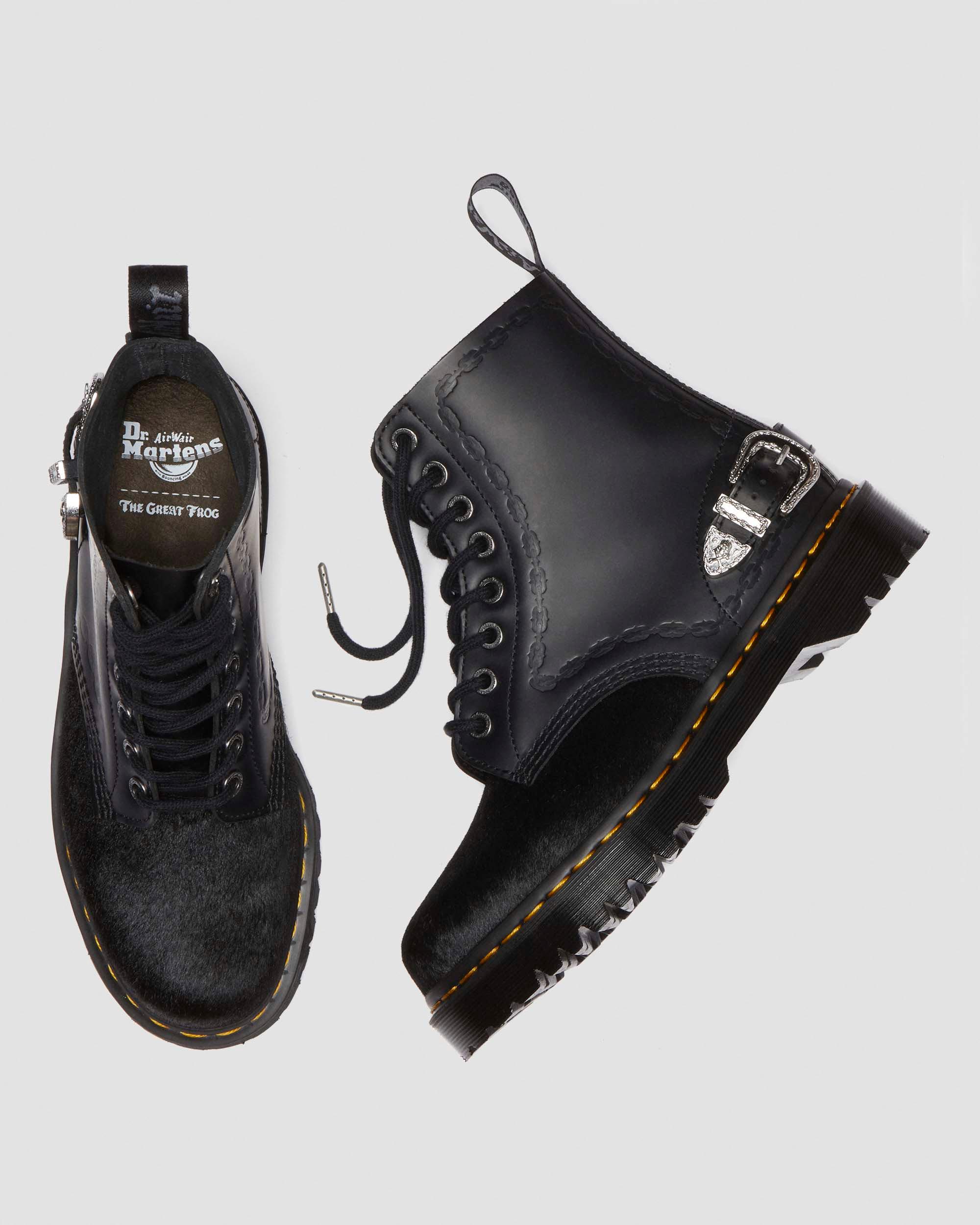 The Great Frog 1460 Bex Smooth Hair On Leather Platform Ankle Boots