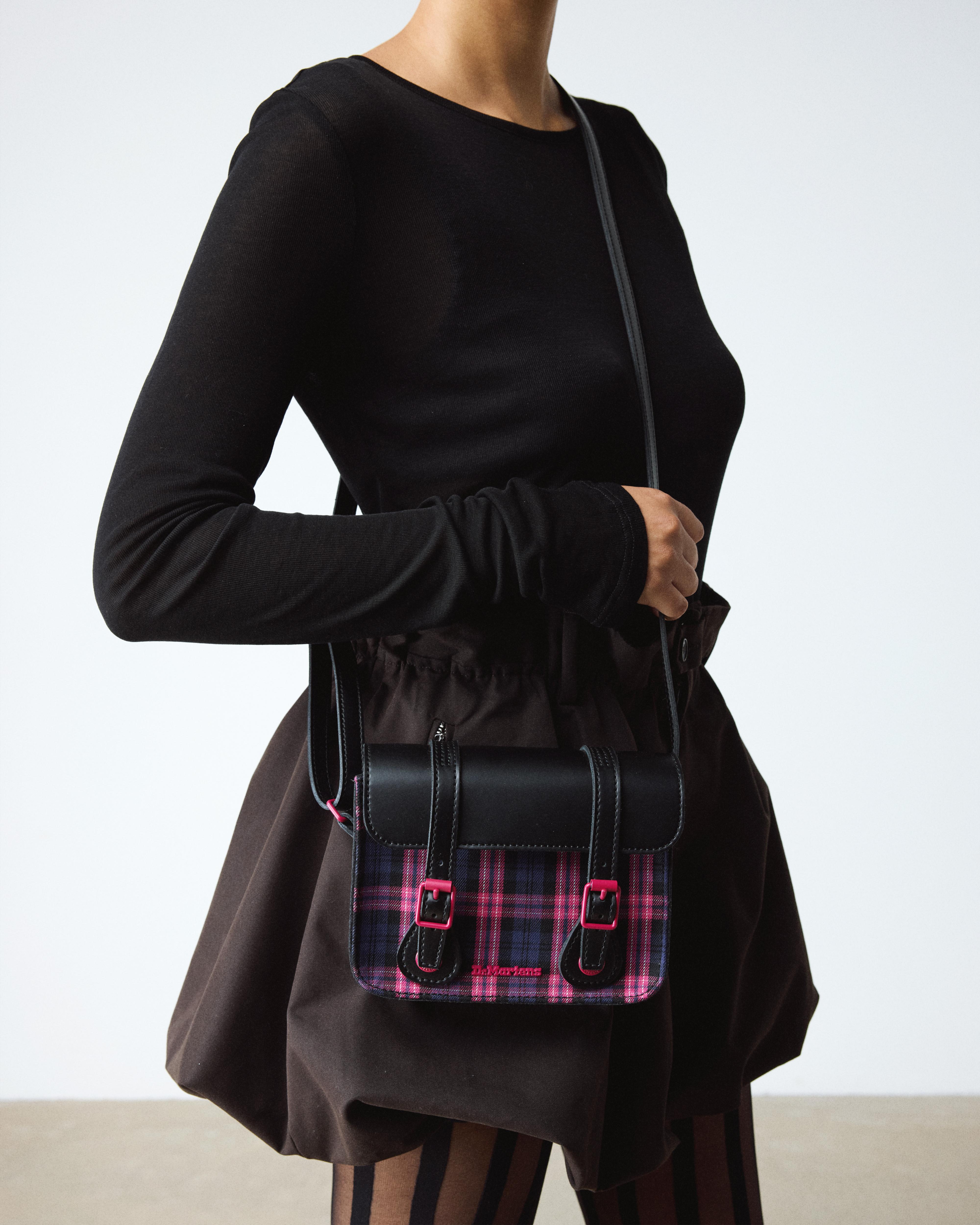 7" Leather & Tartan Satchel
