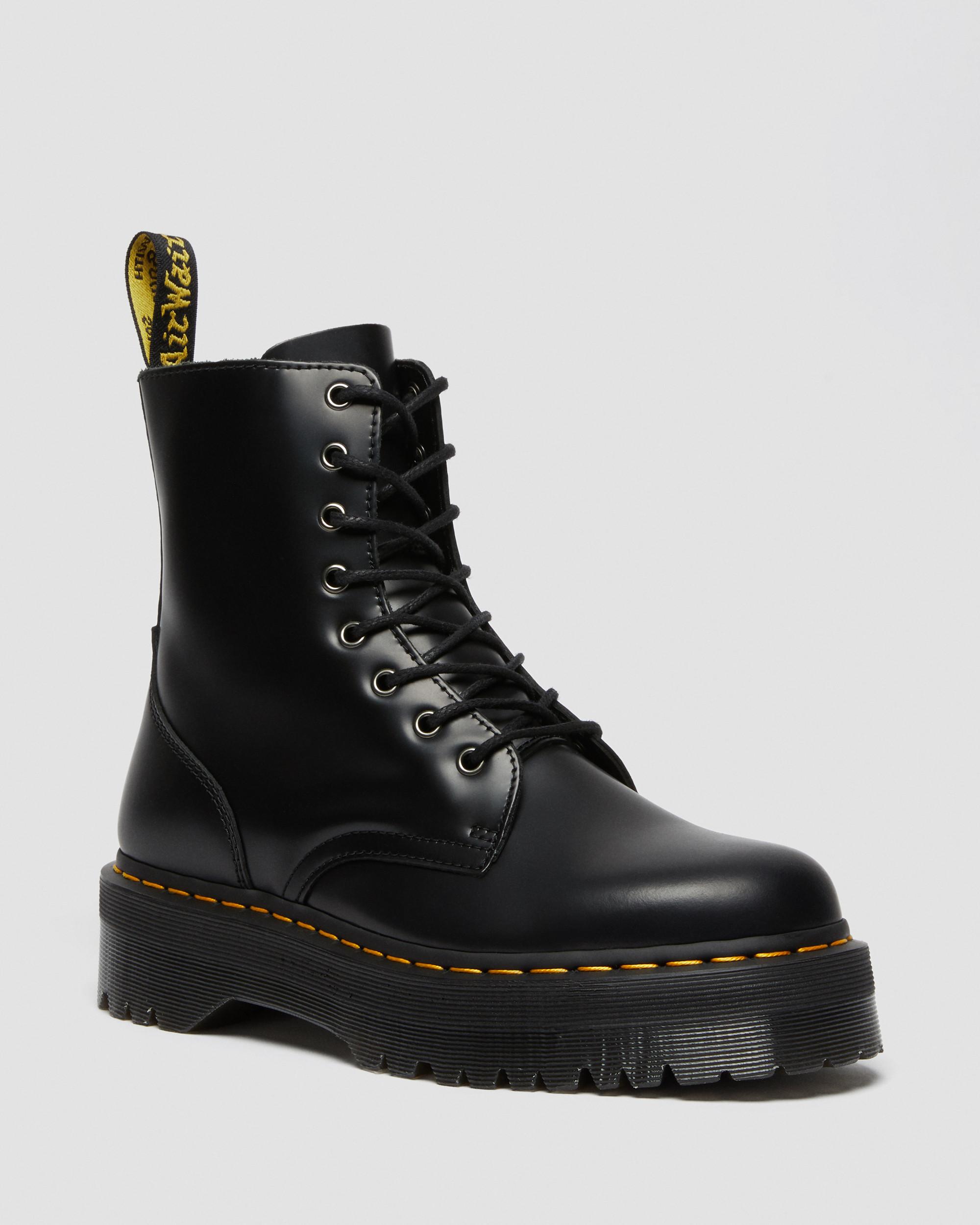 Jadon Polished Smooth Leather Platform Boots
