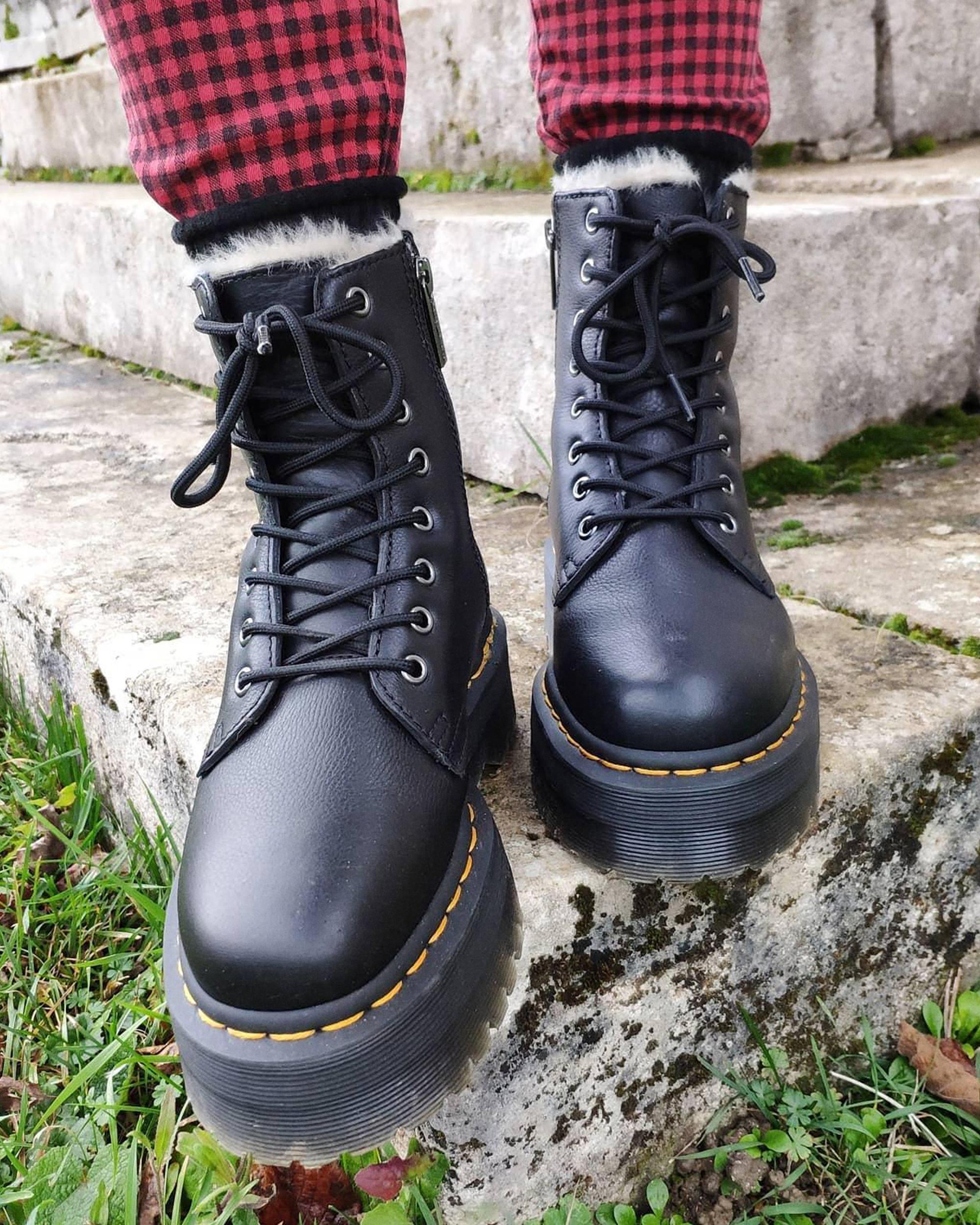 Jadon Fur-Lined Pisa Platform Leather Boots