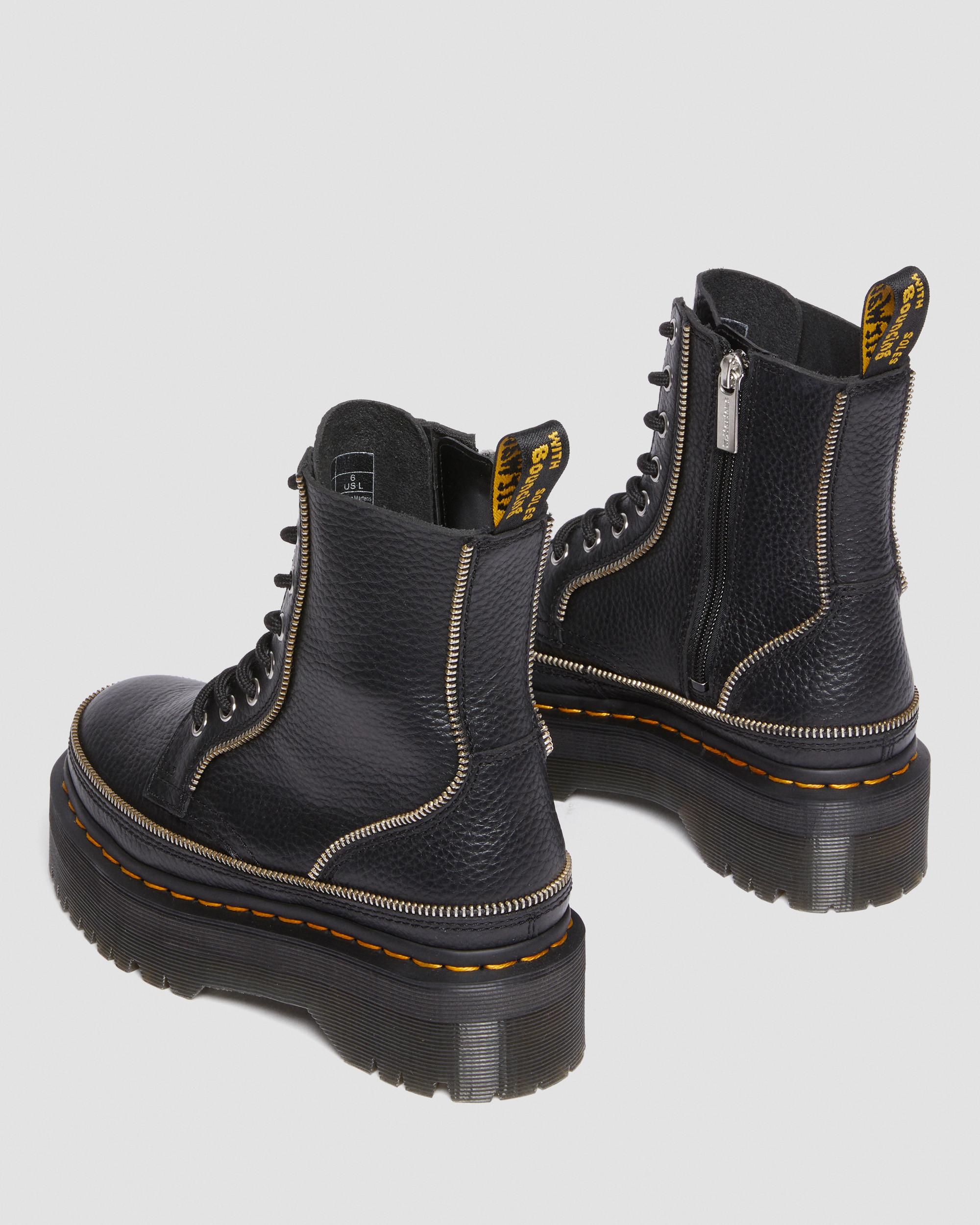 Jadon Zip Milled Nappa Leather Platform Boots