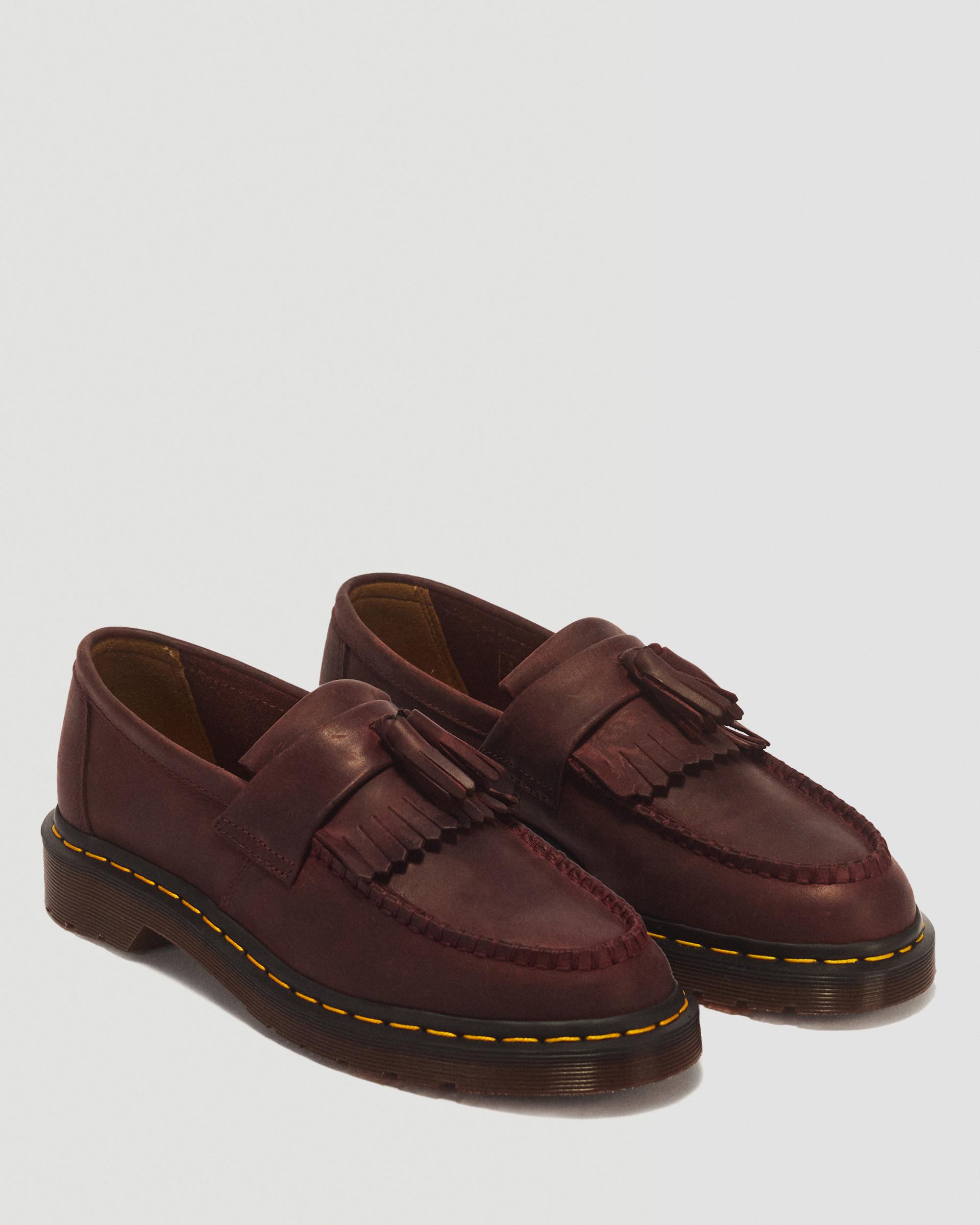 Adrian Crazy Horse Leather Tassel Loafers