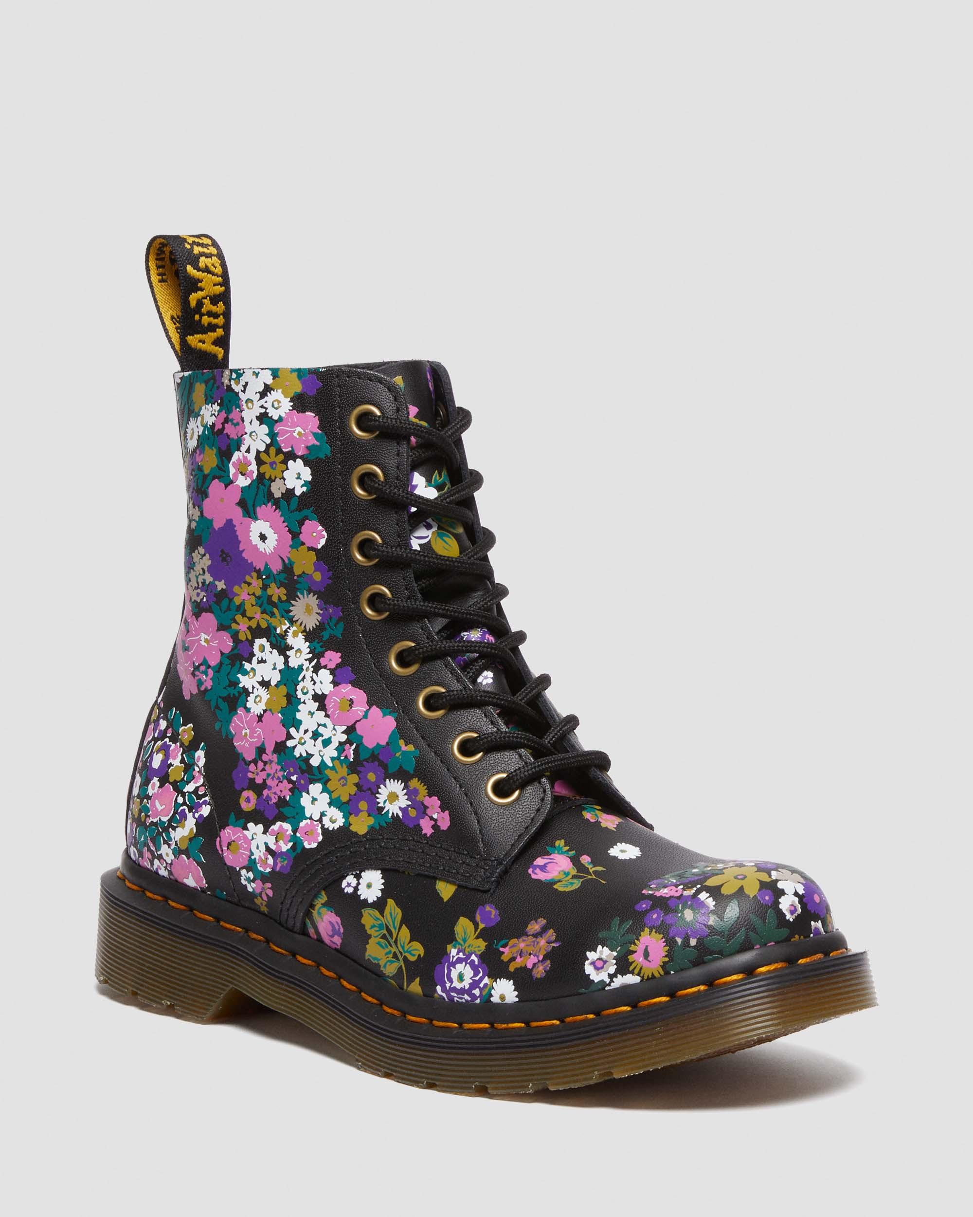 1460 Pascal Vintage Floral Backhand Leather Boots