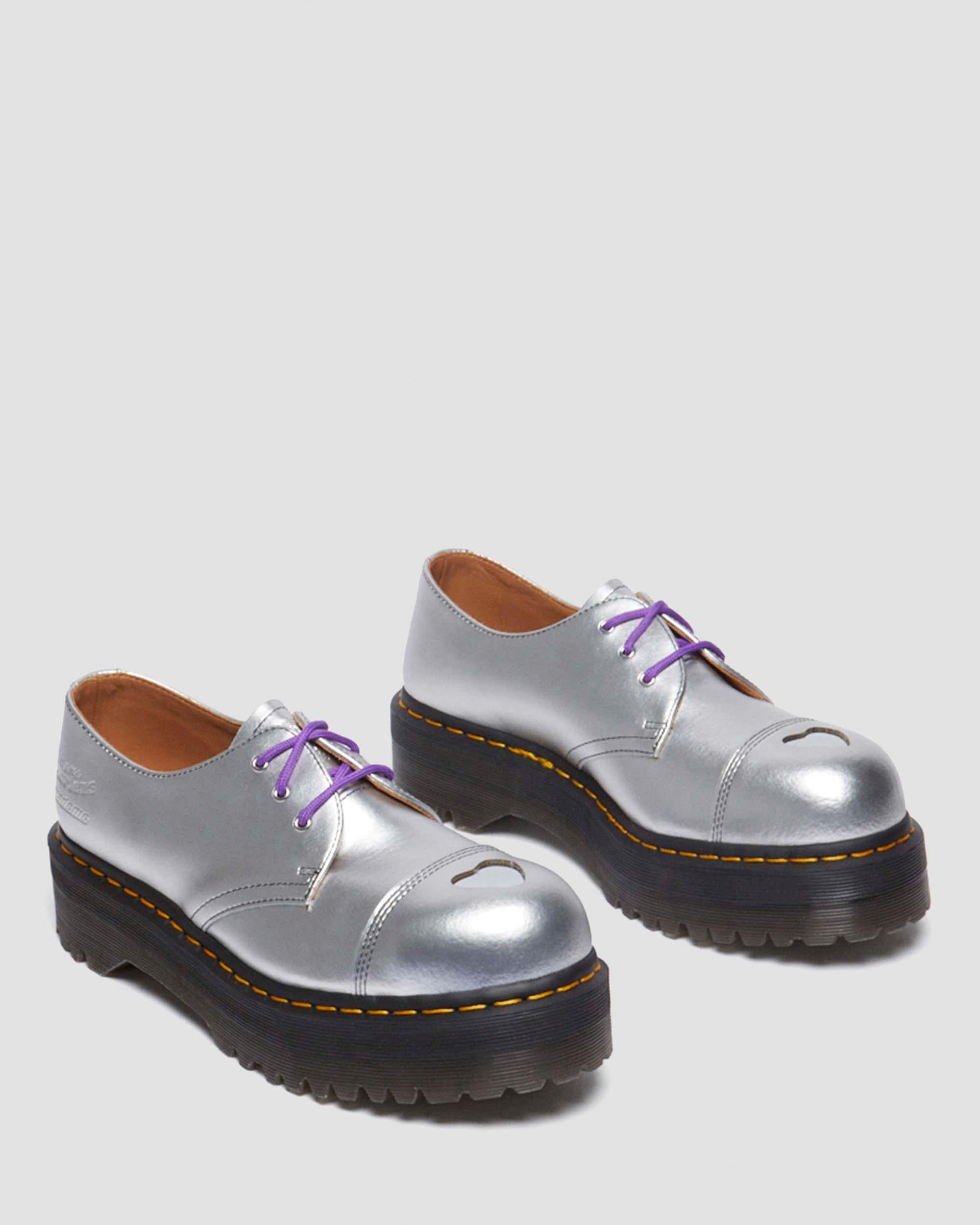 1461 Quad Mademe Silver Alumix Leather Oxford Platform Shoes