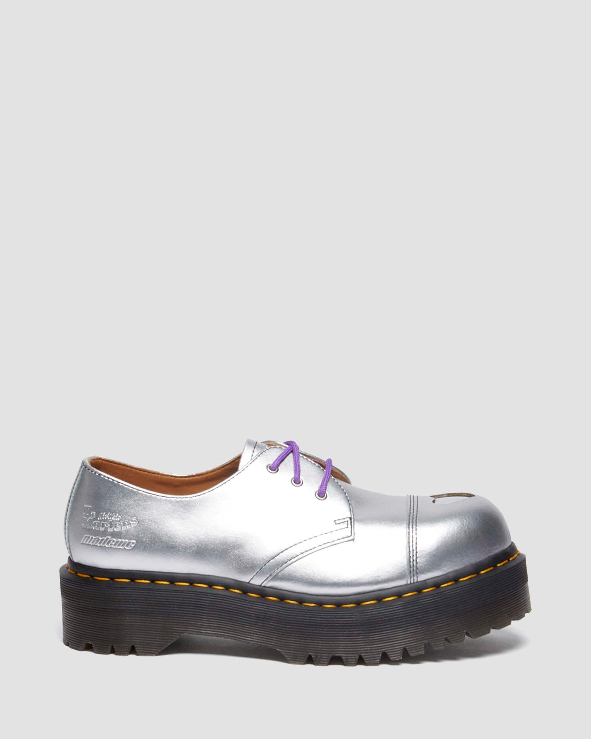 1461 Quad Mademe Silver Alumix Leather Oxford Platform Shoes