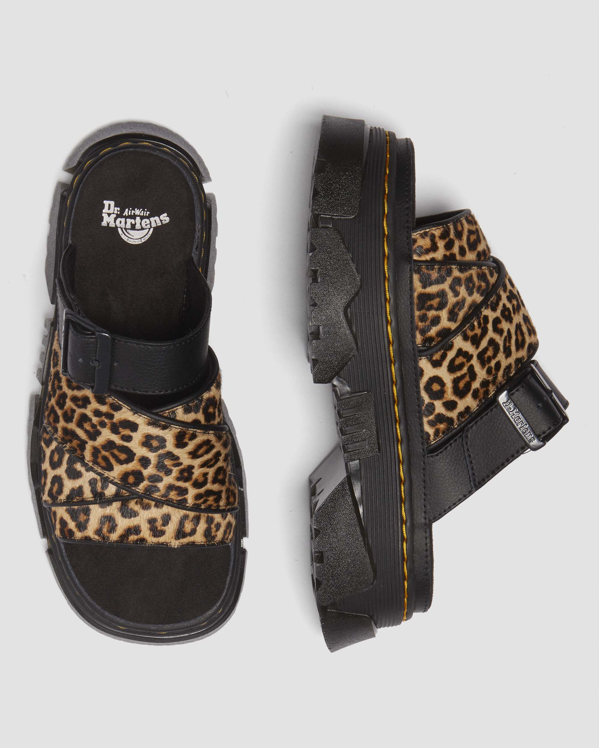 Mattison Leopard Leather Slide Sandals