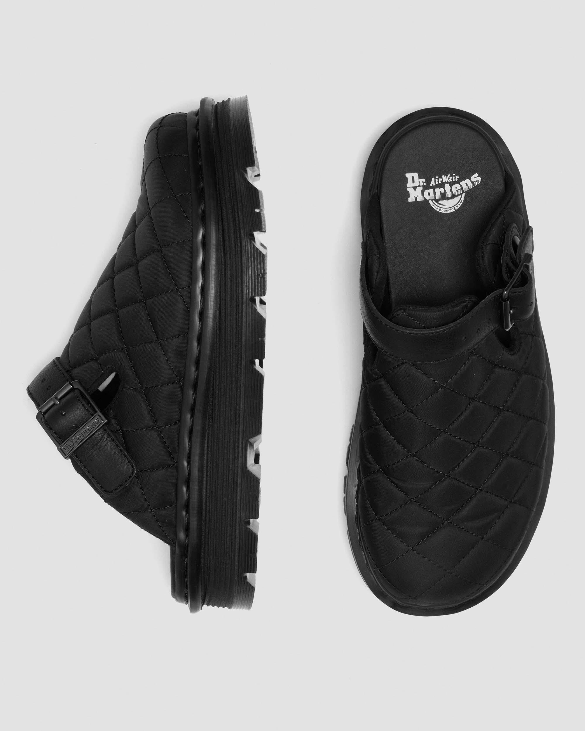 Zebzag Quilted Canvas Platform Mules