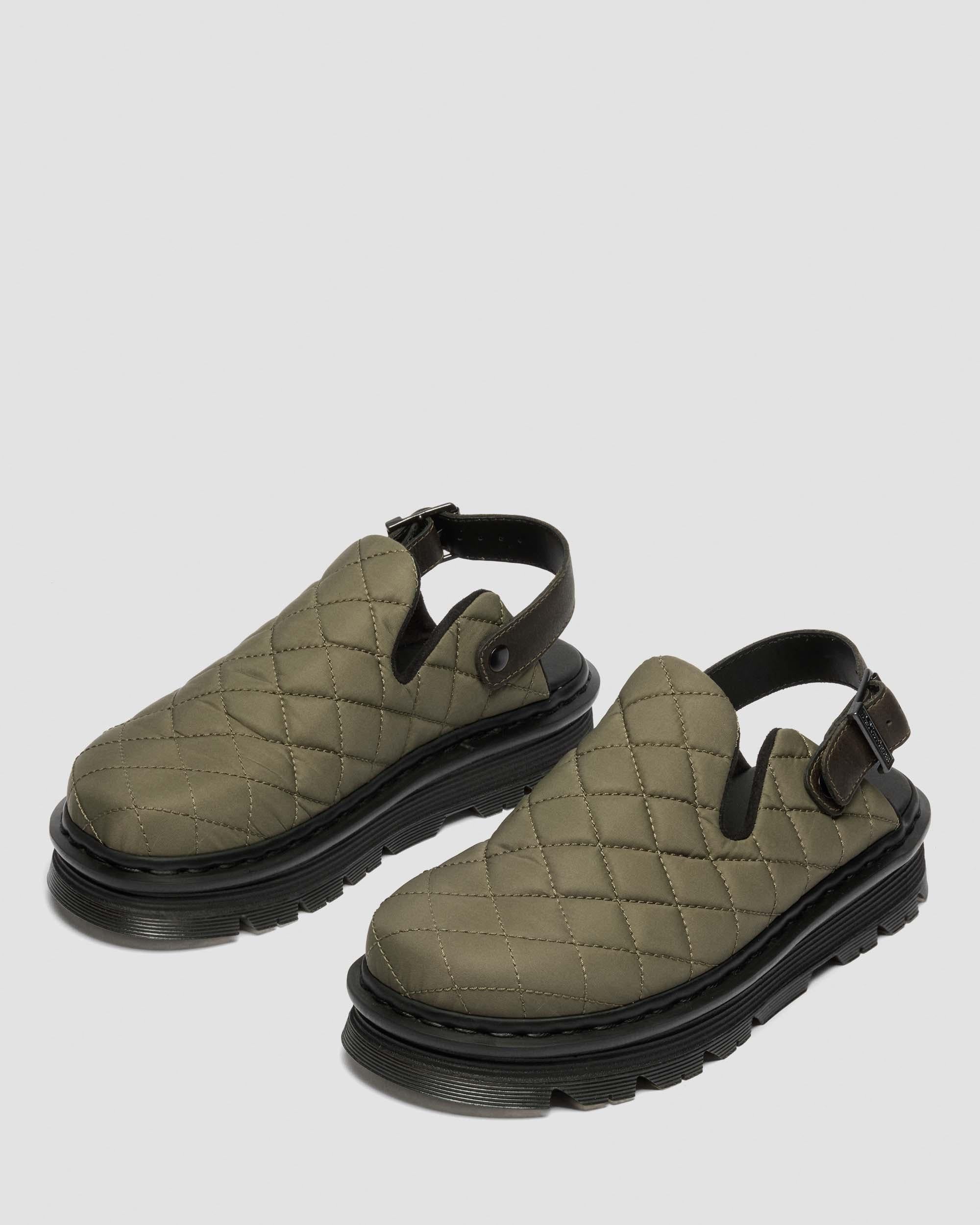 Zebzag Quilted Canvas Platform Mules