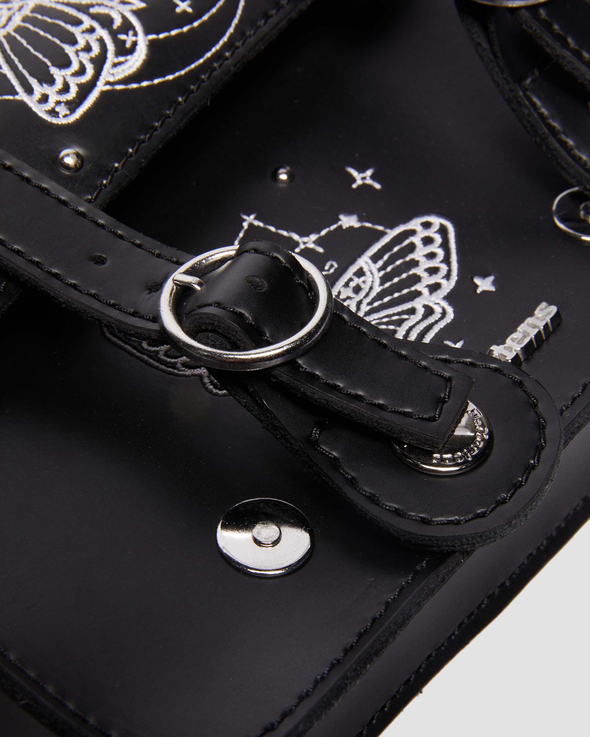 7" Celestial Moth Embroidered Leather Crossbody Bag