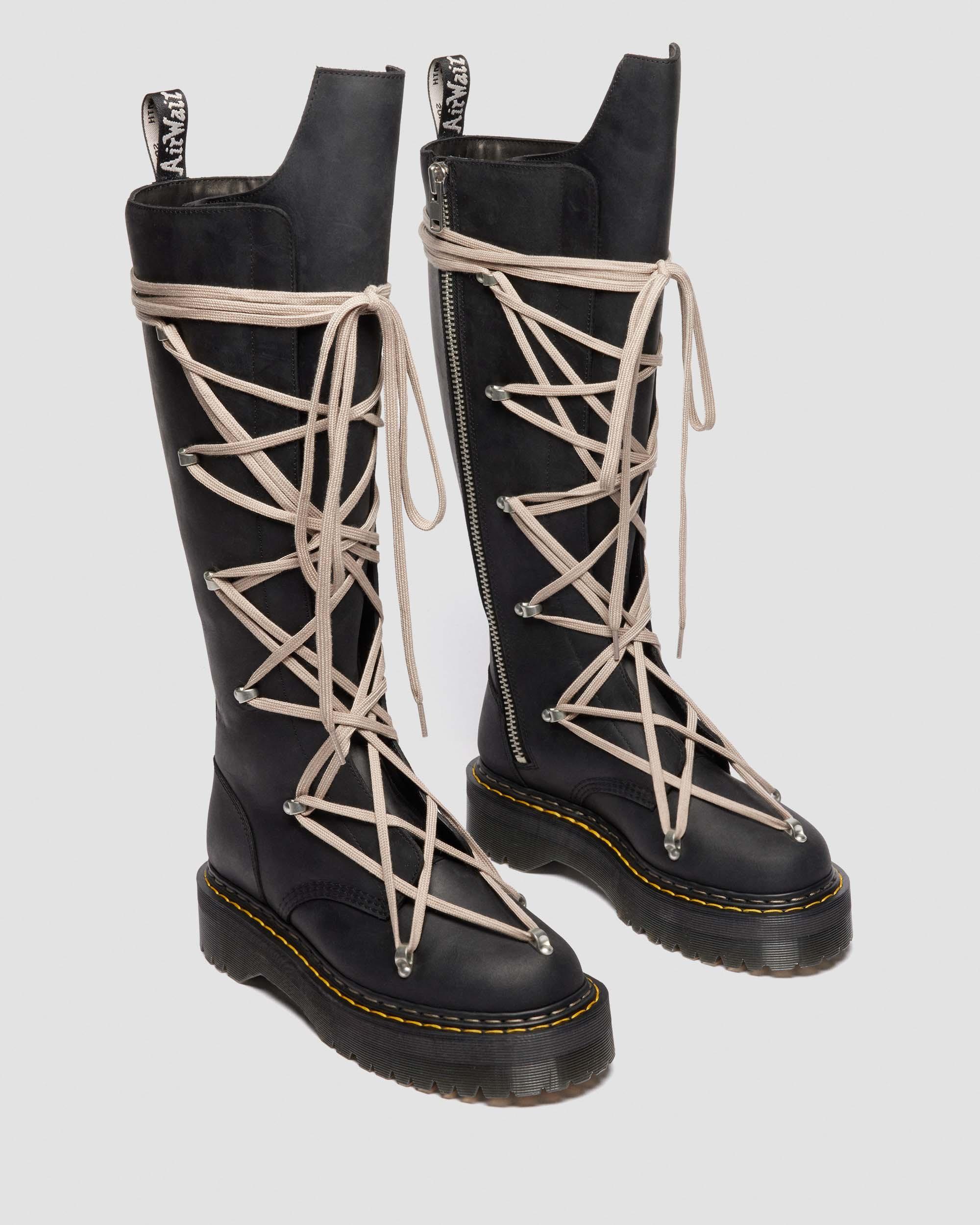 Rick Owens 1B60 Pentalace Leather Boots