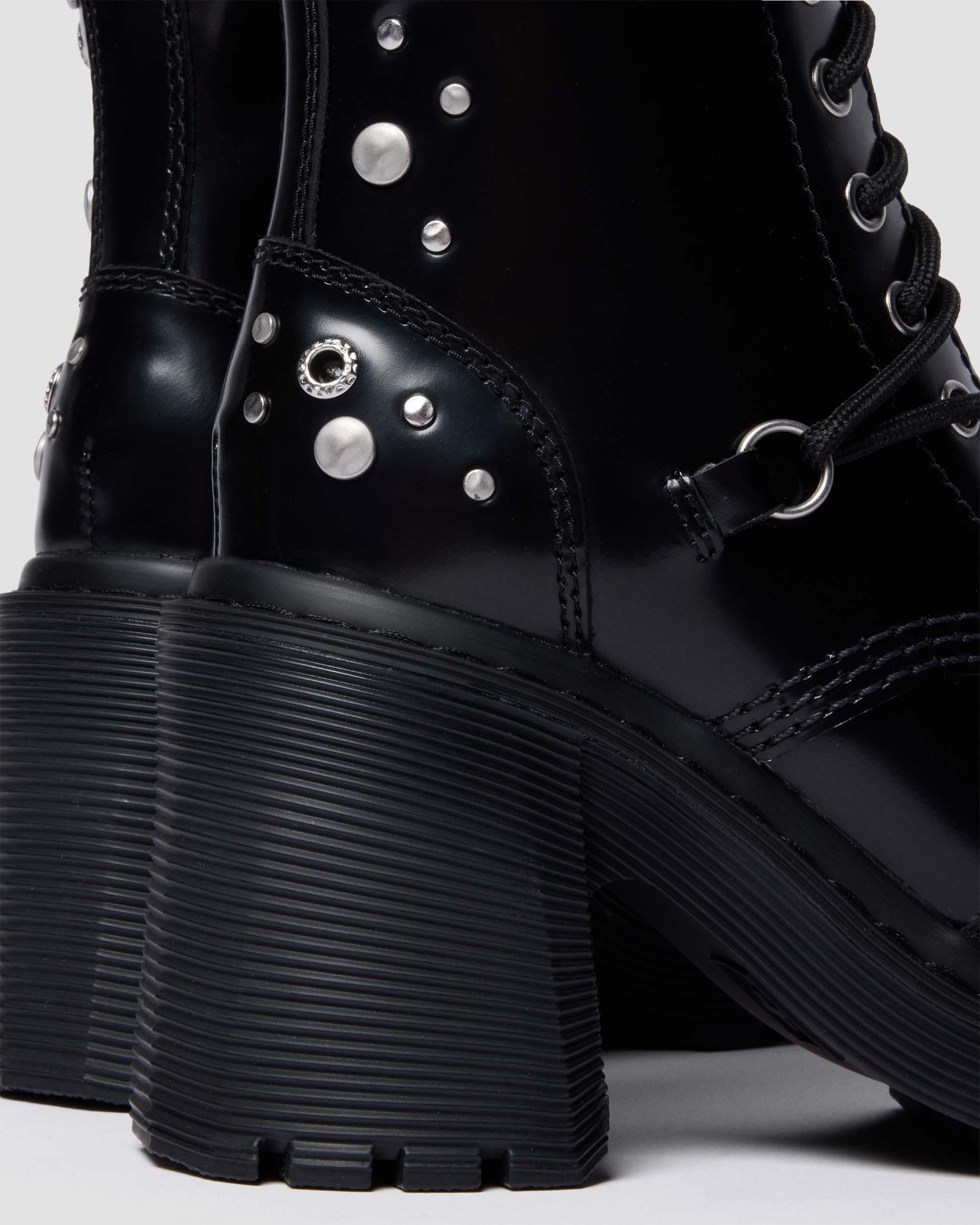 Chesney Studded Buttero Leather Flare Heel Boots