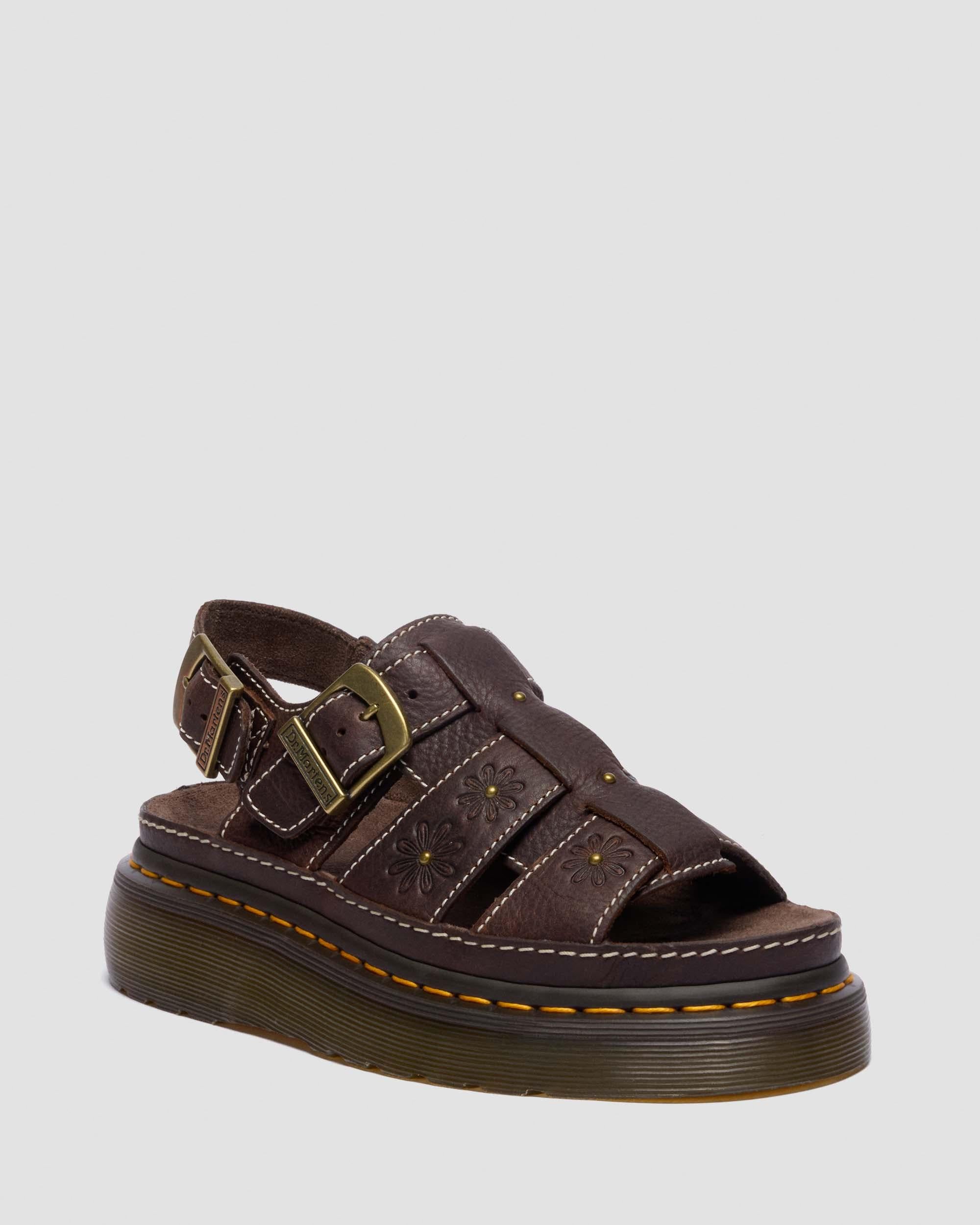 Wrenlie Open Toe Grizzly Leather Fisherman Platform Sandals