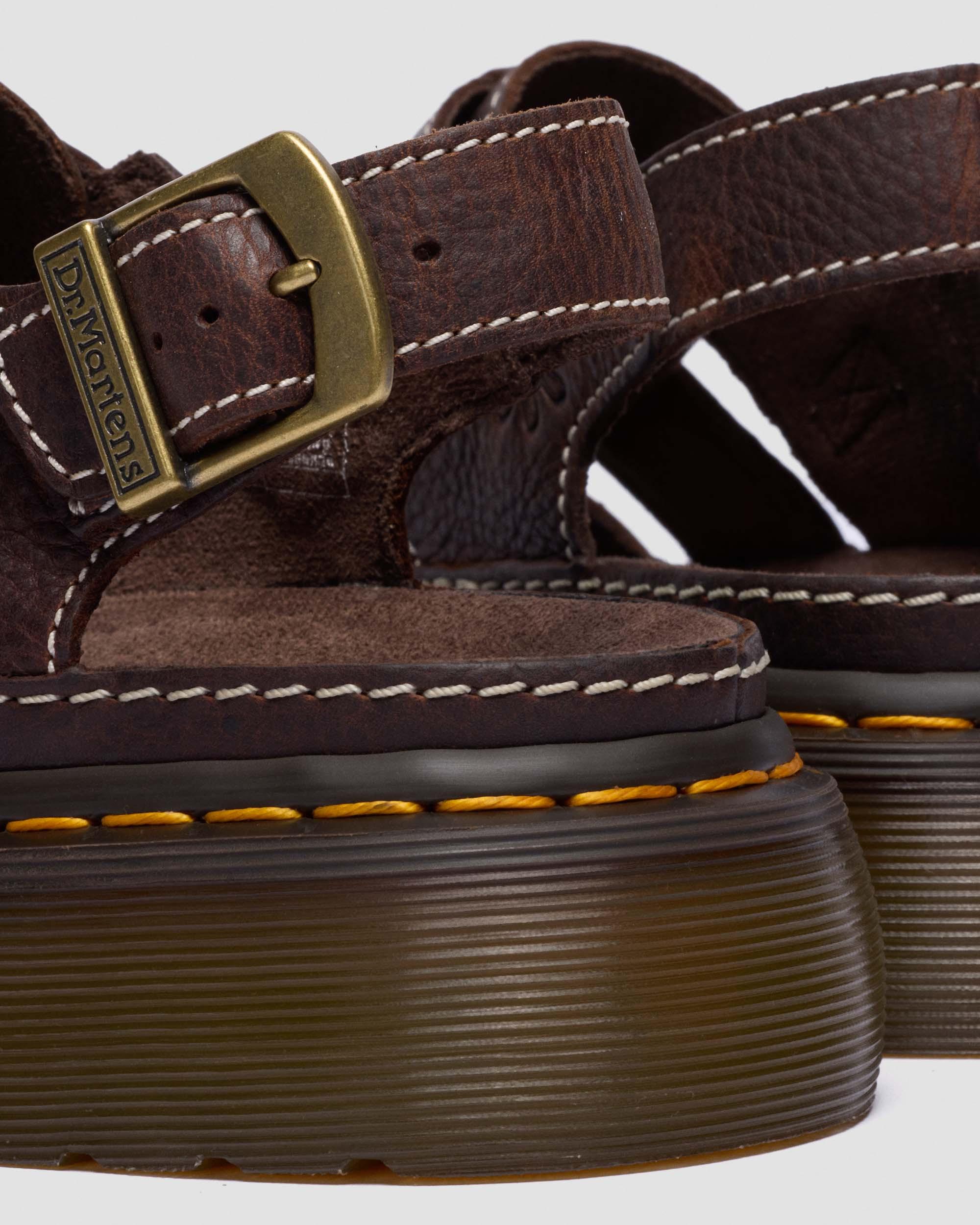Wrenlie Open Toe Grizzly Leather Fisherman Platform Sandals