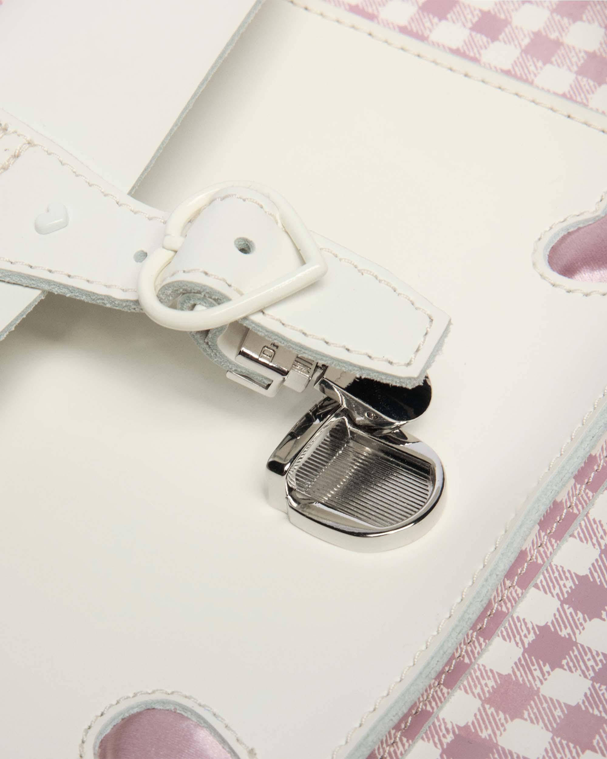 Frilled Gingham Leather Heart Backpack