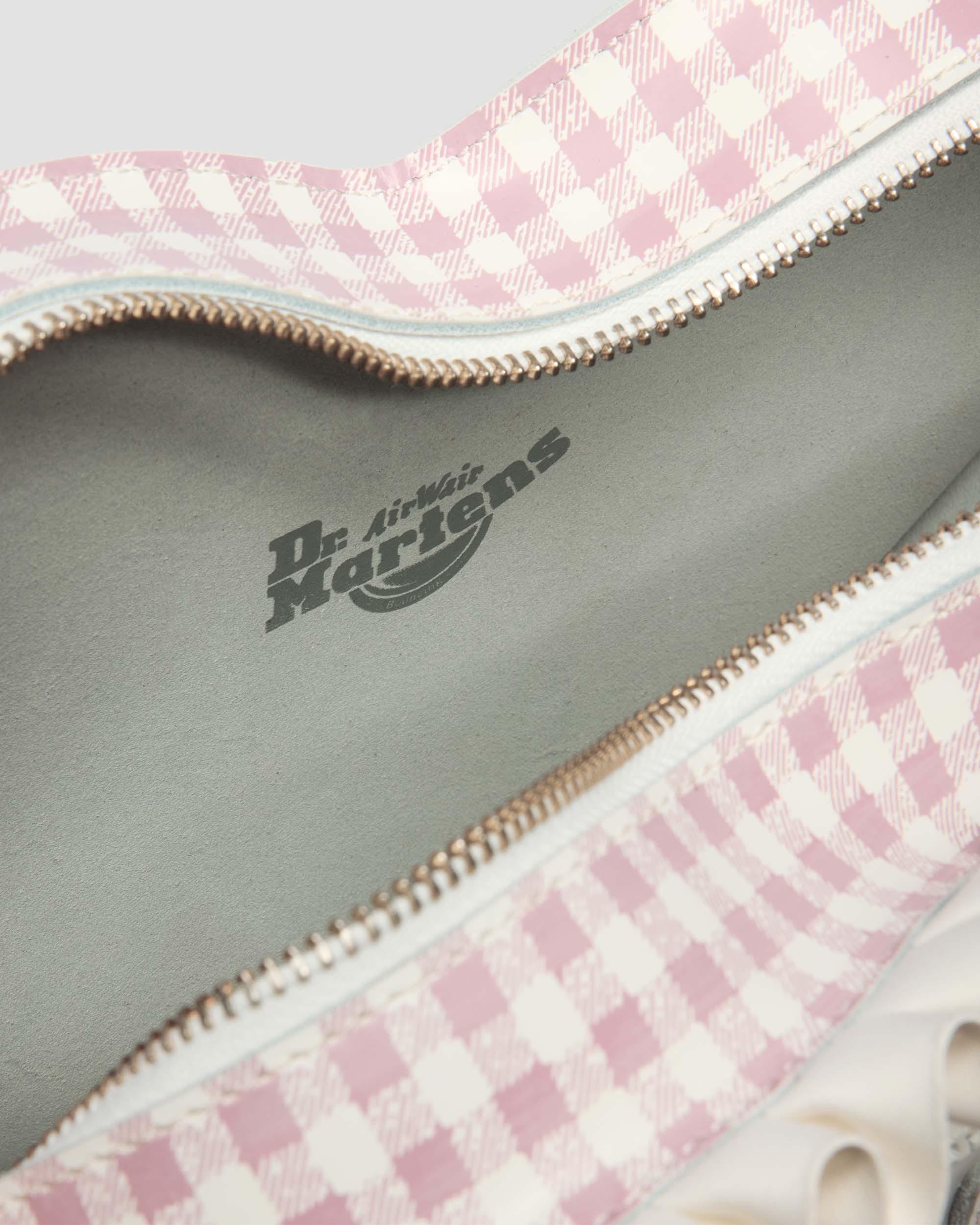 Frilled Gingham Leather Heart Backpack