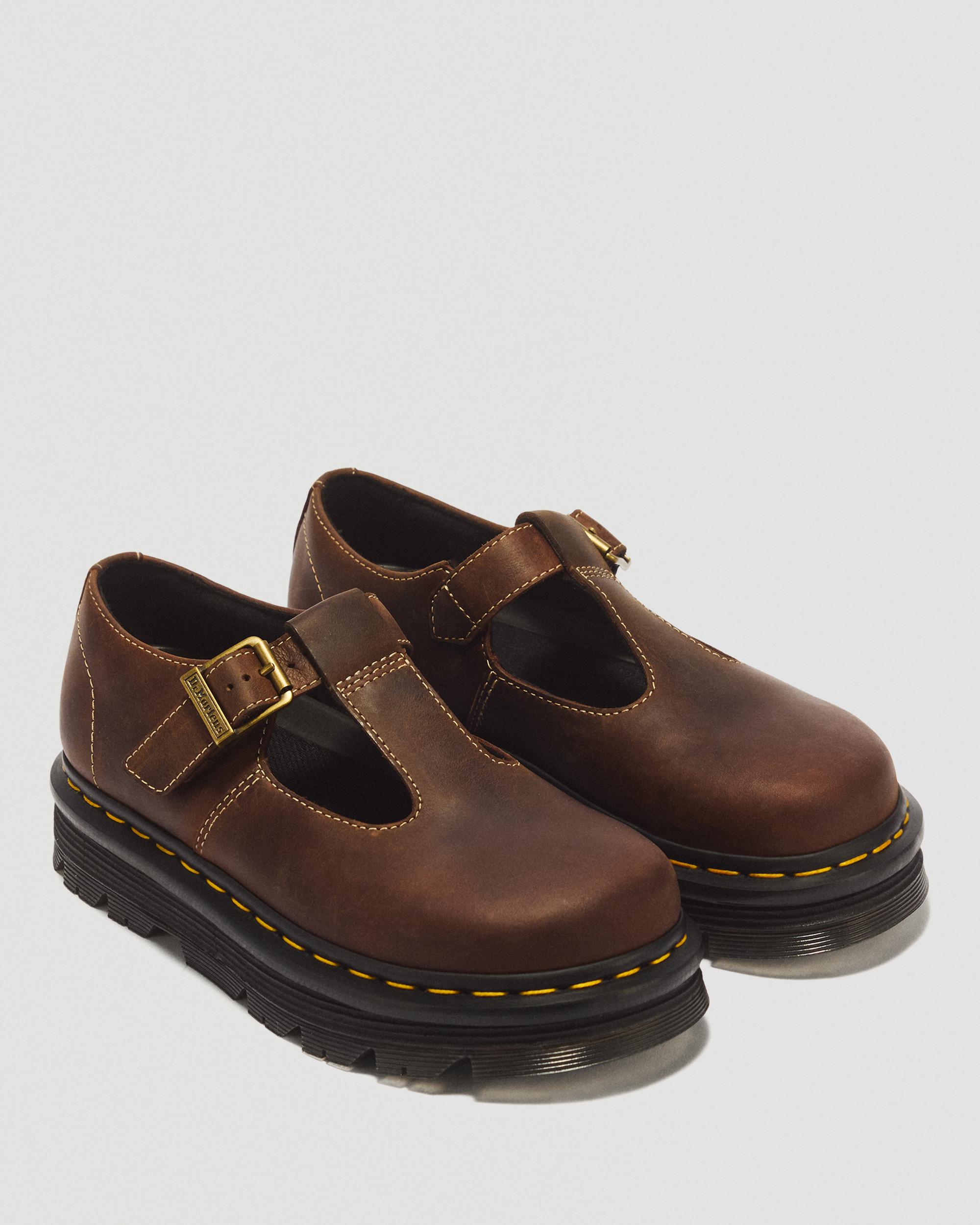 Zebzag Crazy Horse Leather Mary Jane Shoes