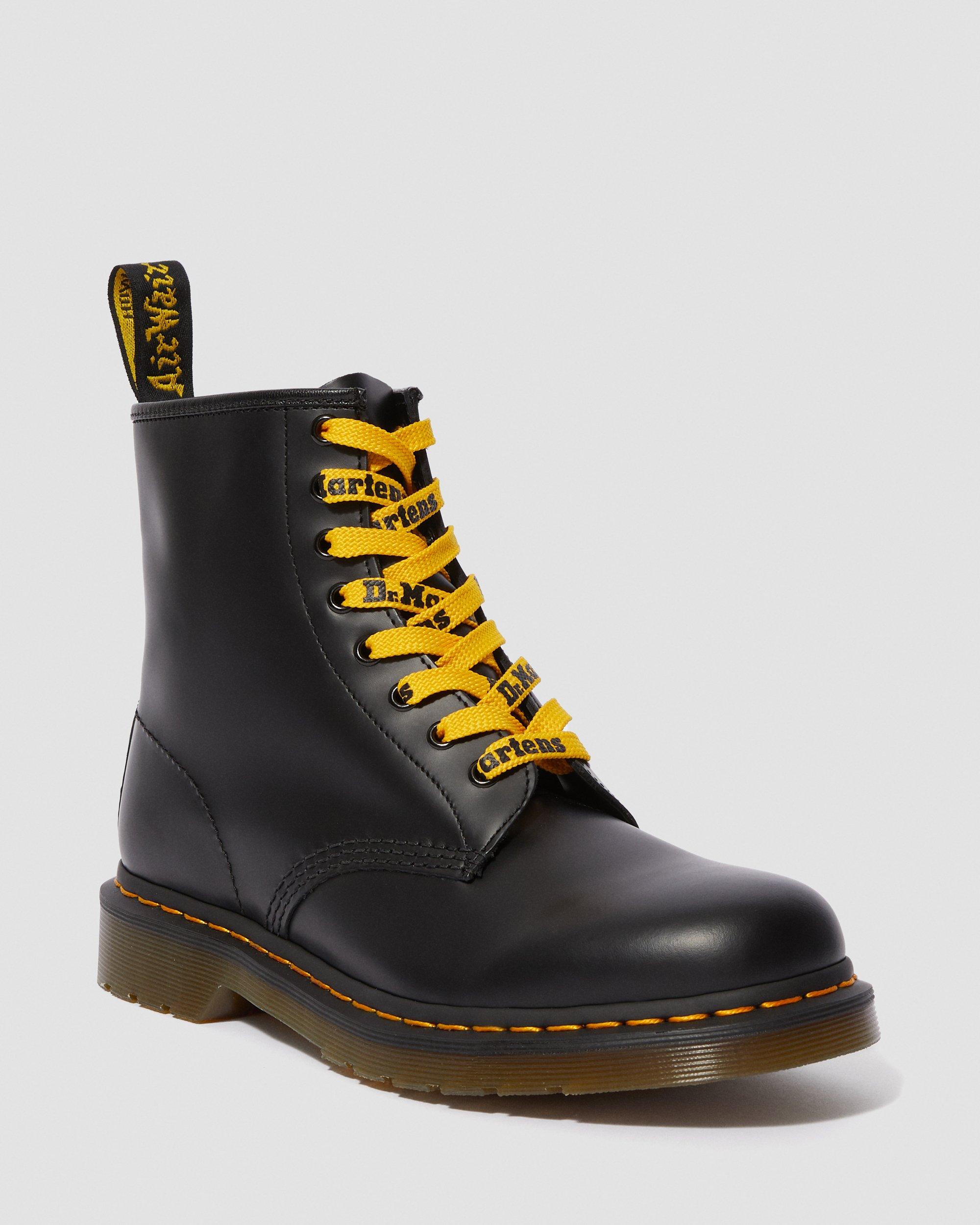 140cm Yellow/Black Logo Lace (8-10 eye shoe)