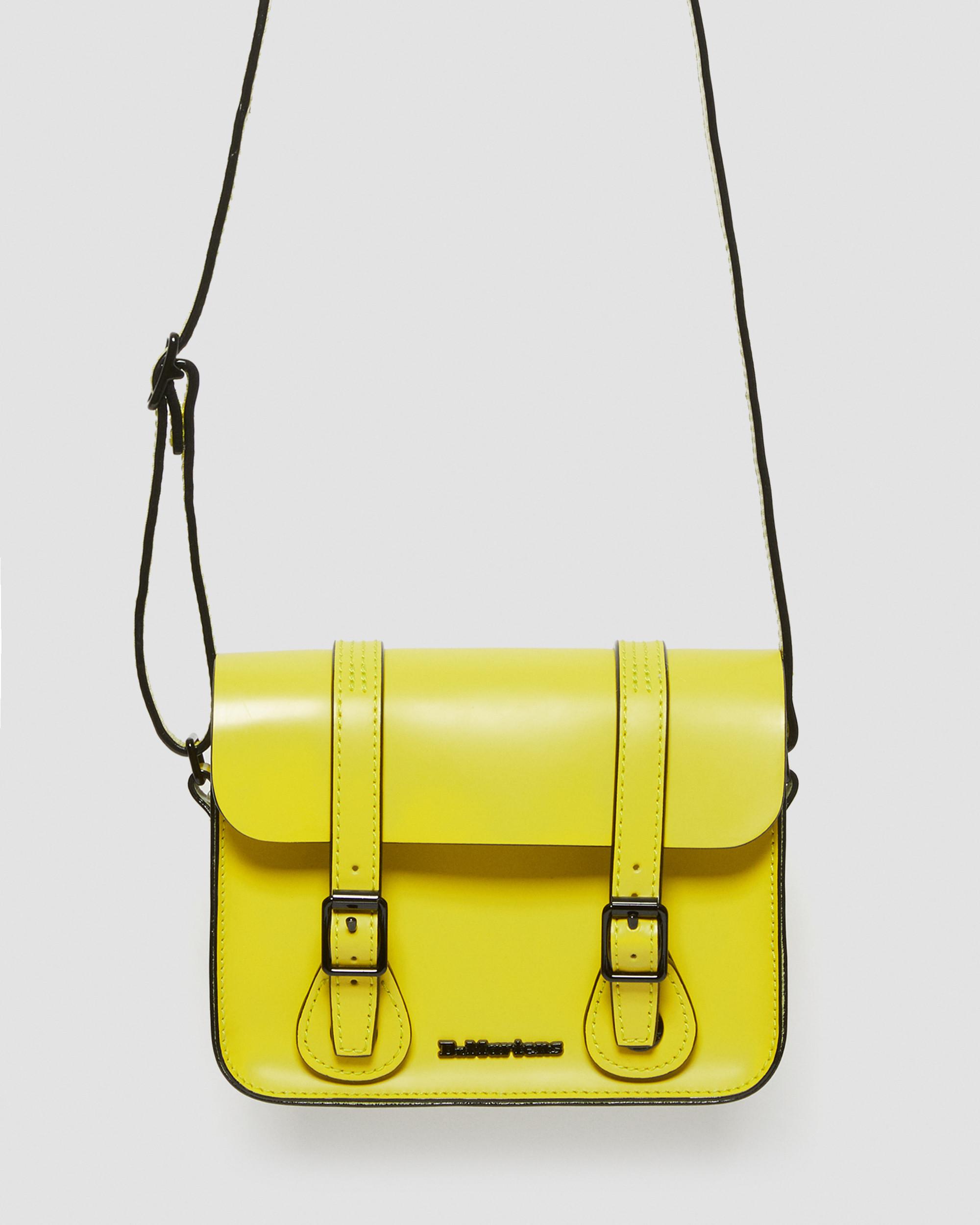 7" Leather Crossbody Bag in Yellow