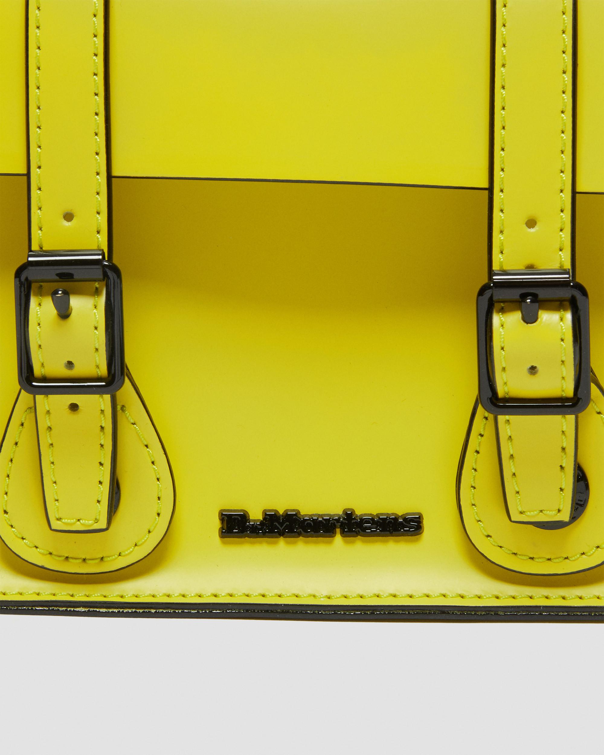 7" Leather Crossbody Bag in Yellow