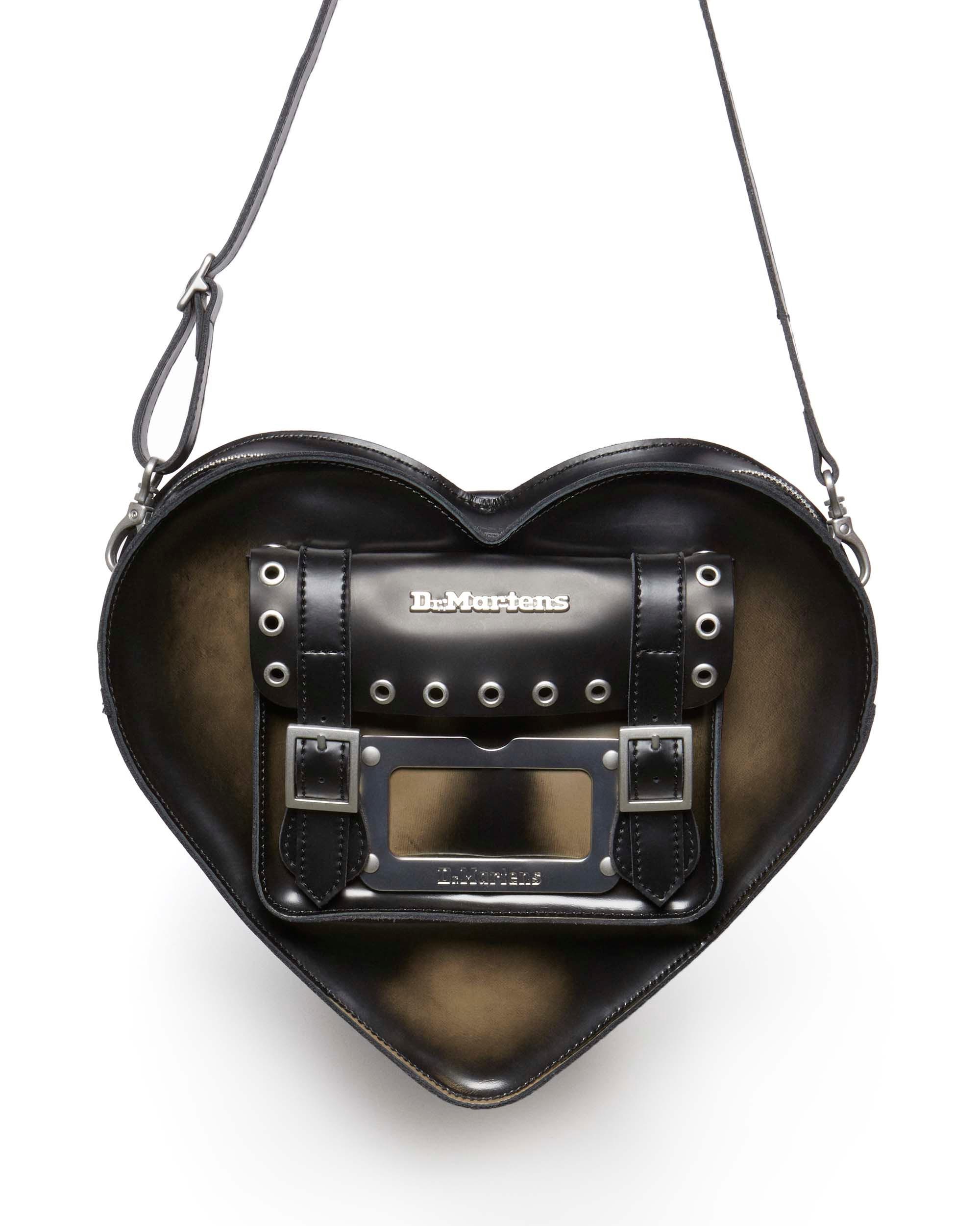 Brush Off Leather Heart Shaped Bag