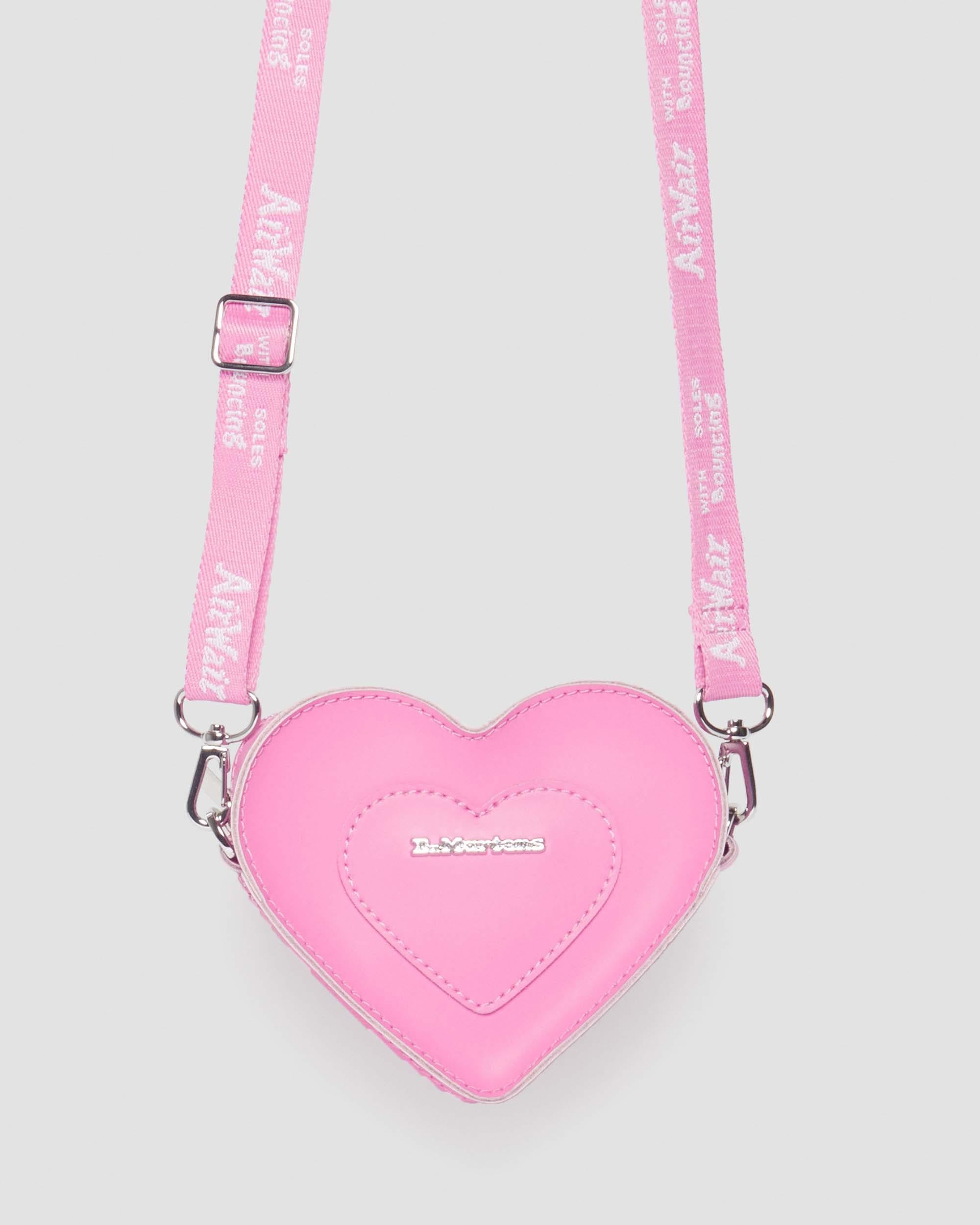 Mini Heart Shaped Leather Bag in Pink