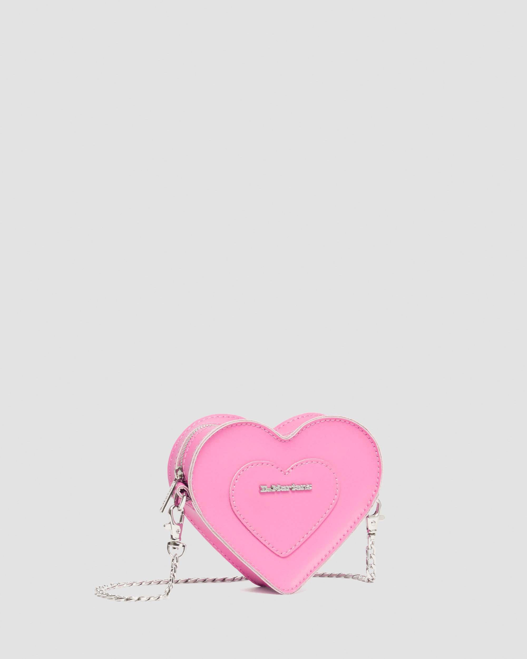 Mini Heart Shaped Leather Bag in Pink