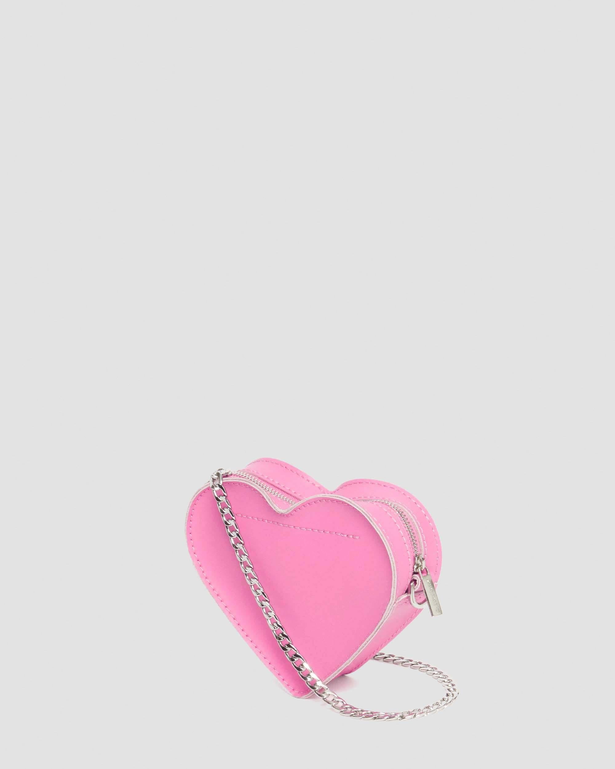 Mini Heart Shaped Leather Bag in Pink